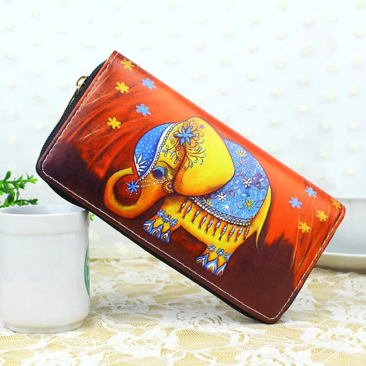 Elephant Purses Wallets Long Clutch Wallets