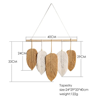 Native Leaf Macrame Wall Hanging