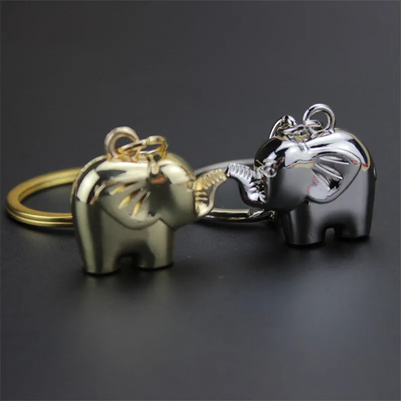 Elephant Silver Color Gold Alloy Keychain