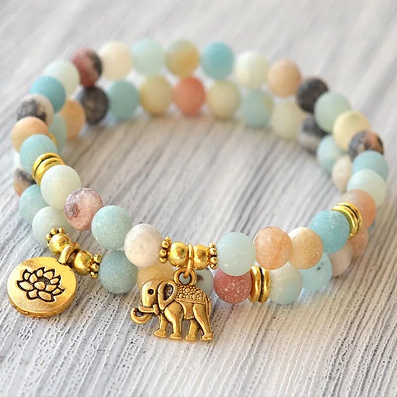 Elephant Bead Stone Bracelet