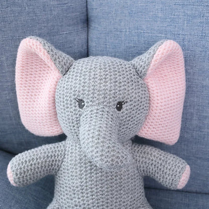 Elephant Stuffed Toy Knitted Rattle Crochet Wool