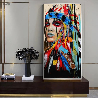 Native Colorful Canvas Art Wall Paintings