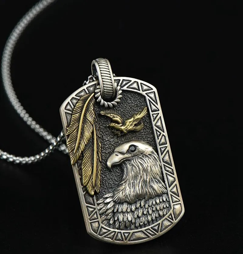 Native Eagle & Owl Pendant Necklace