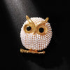 Owl Pearl Brooch  Scarf Clip Collar