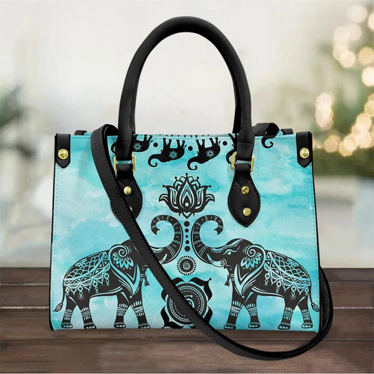 Elephant Printing  Leather Handbag Shoulder Bags