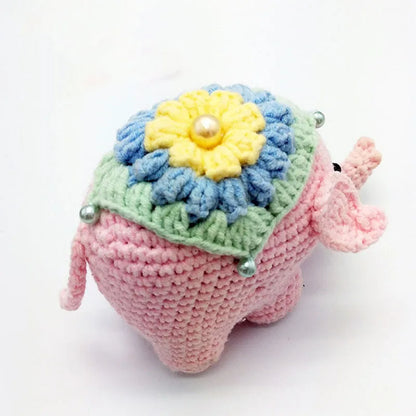 Elephant Stuffed Toy Knitted Rattle Crochet Wool