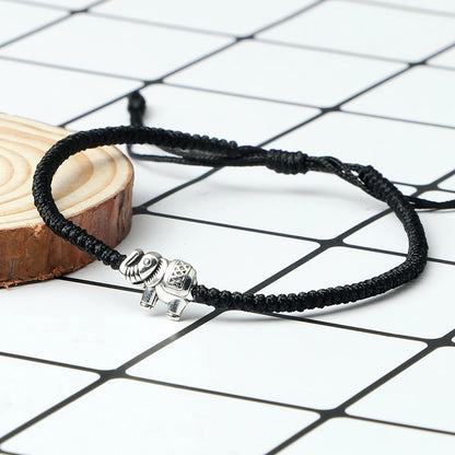 Elephant Pendant Bracelet Silver Color