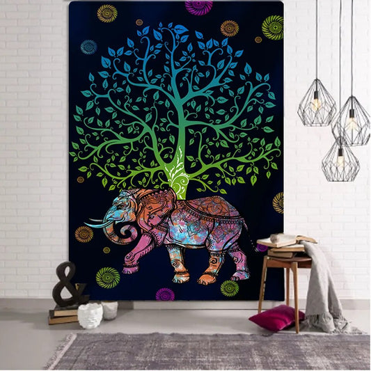 Elephant Tapestry Wall Hanging Sandy Blanket Camping