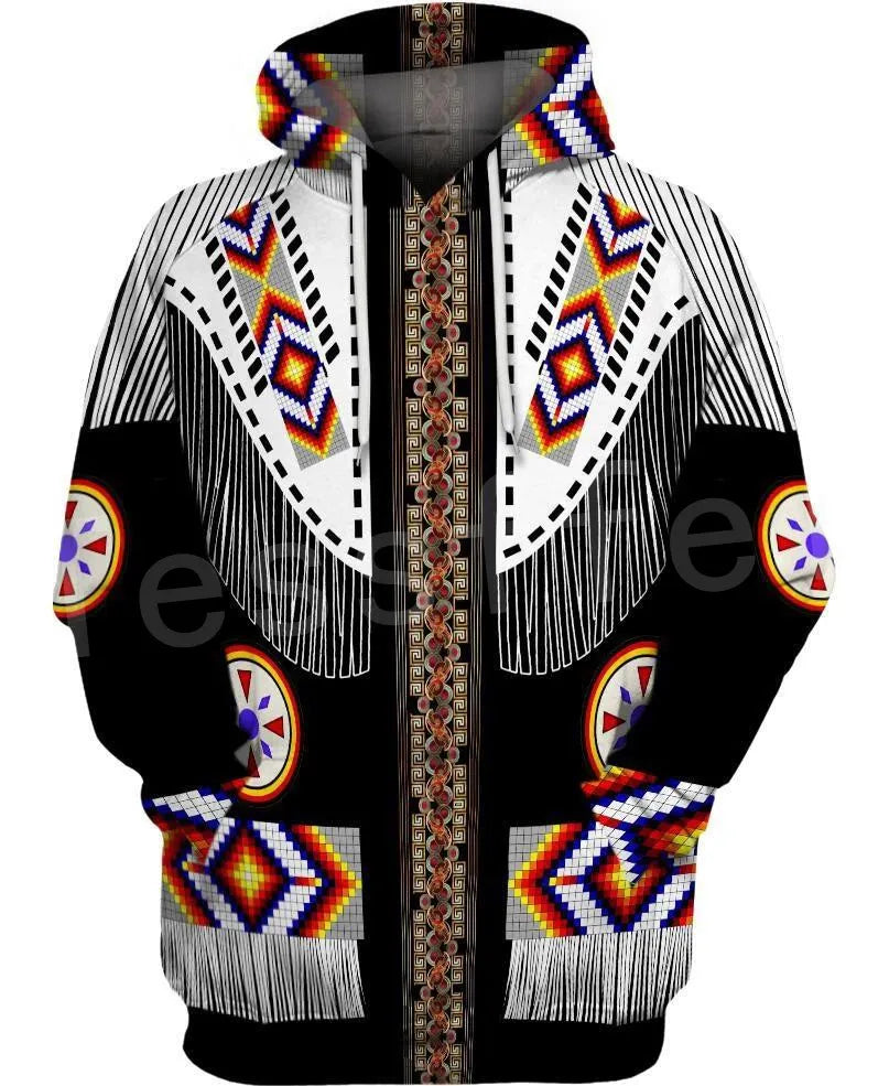 Native Colorful 3D Print Hoodie