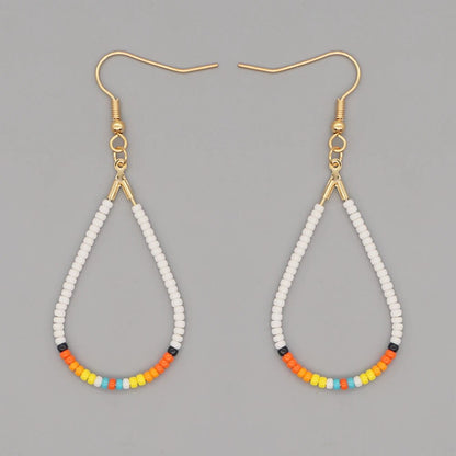 Native Water Drop Beads Dangle Earrings