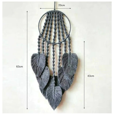 Native Leaf Macrame Hoop Dream Catcher Wall Hanging