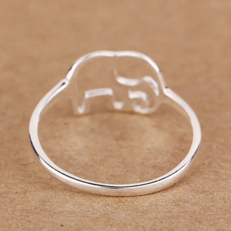 Elephant Silver Plated Ring