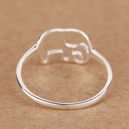 Elephant Silver Plated Ring