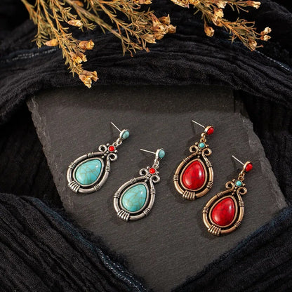 Native Water Drop Hanging Dangle Earrings