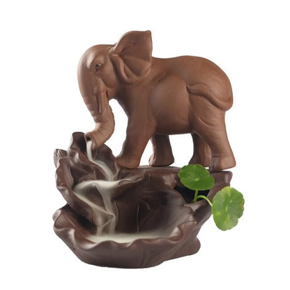 Elephant Backflow Incense Burner With 10 Items Incense Cones