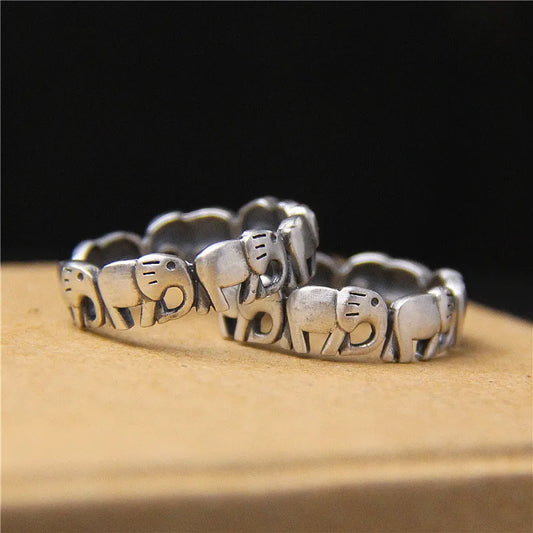 Elephant 925 Sterling Silver Ring  Open Ring