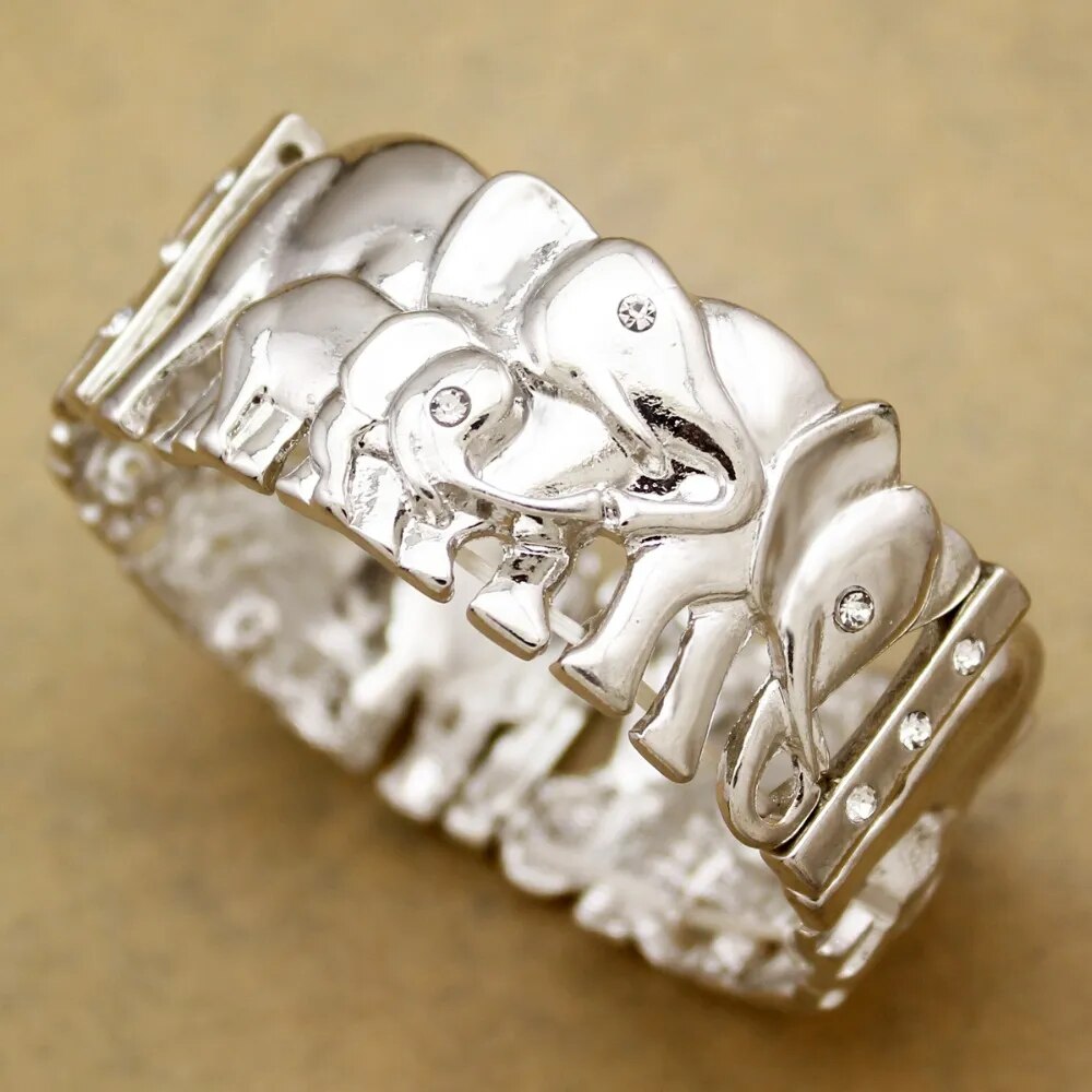 Elephant Family Bangle Metal