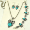 Owl Jewelry Set Dangle Pendant Necklace Bracelet Earrings