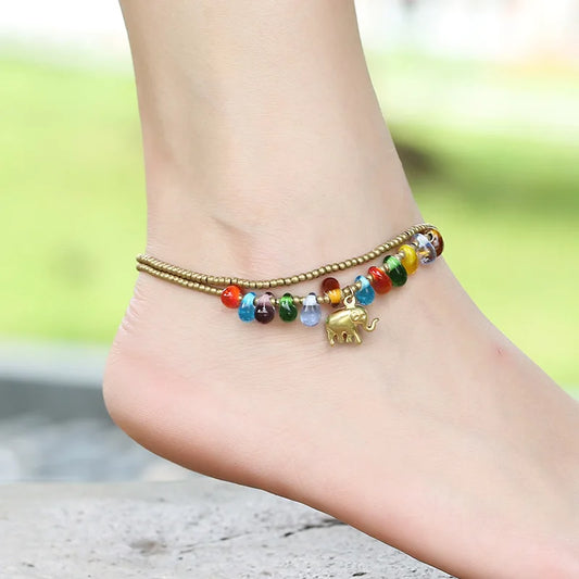 Elephant Bracelet Handmade Glass Beads