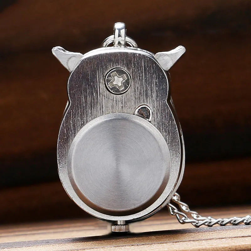 Cute Owl Pocket Watch With Chain