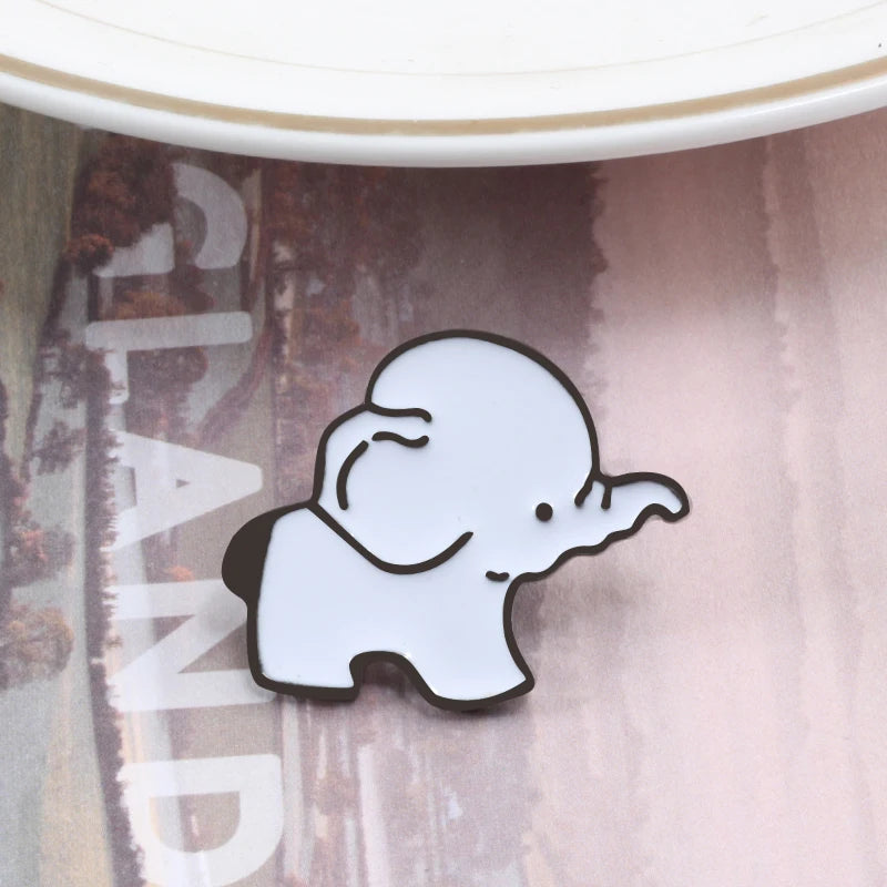 Elephant Brooch Pin Metal Cute