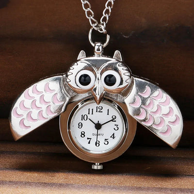 Cute Owl Pocket Watch With Chain