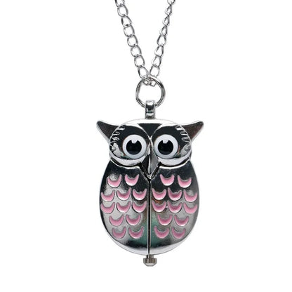 Cute Owl Pocket Watch With Chain