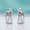 Cat Shape Cubic Stud Earrings