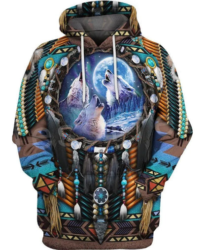 Native Colorful 3D Print Hoodie