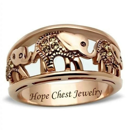 Elephant Golden Ring Retro