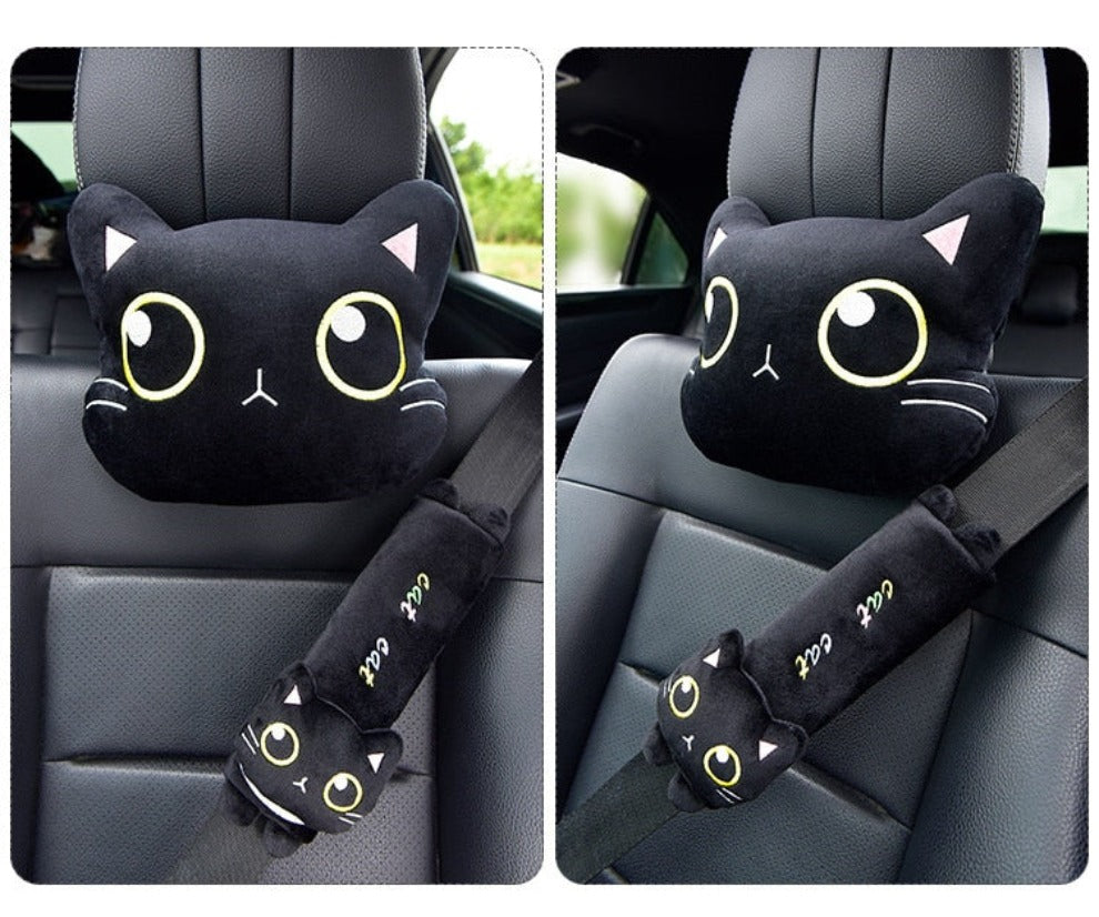 Neck Pillow Cartoon Cat Cushion Cat Seatbelt