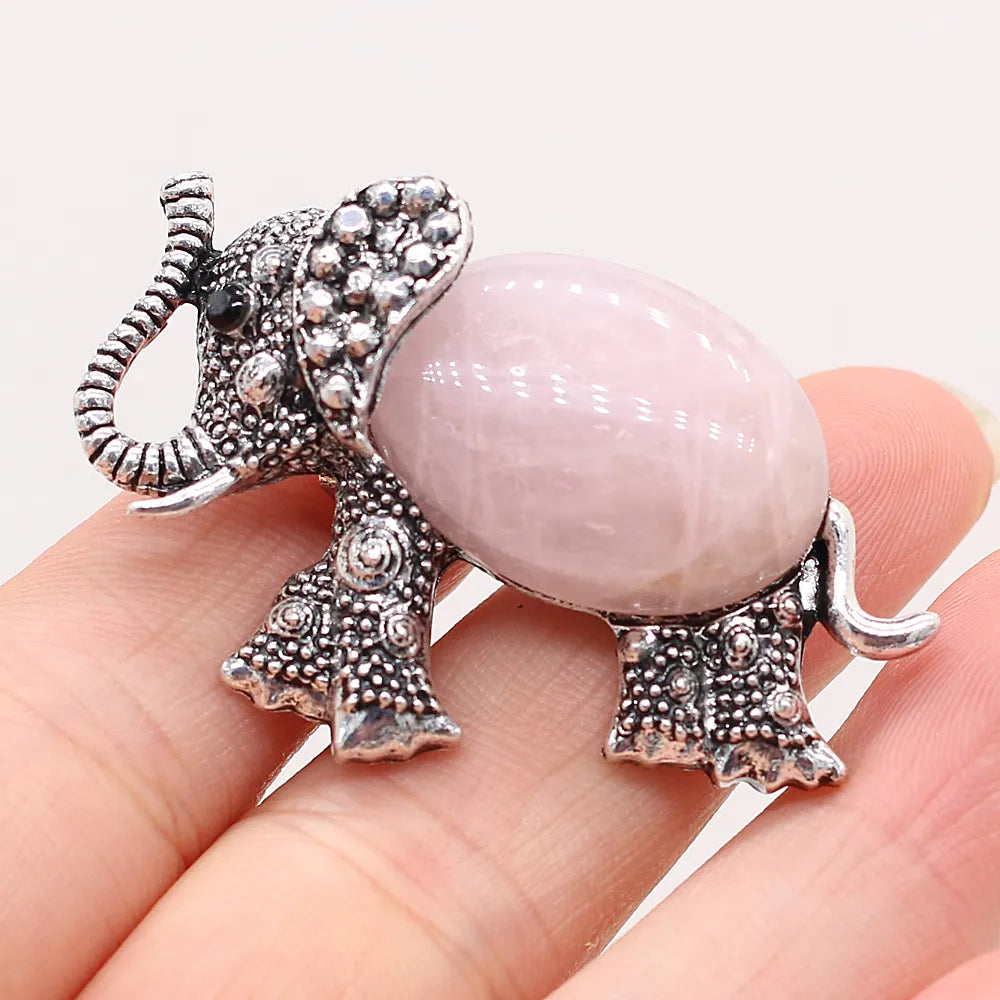 Elephant Stone Metal Brooches