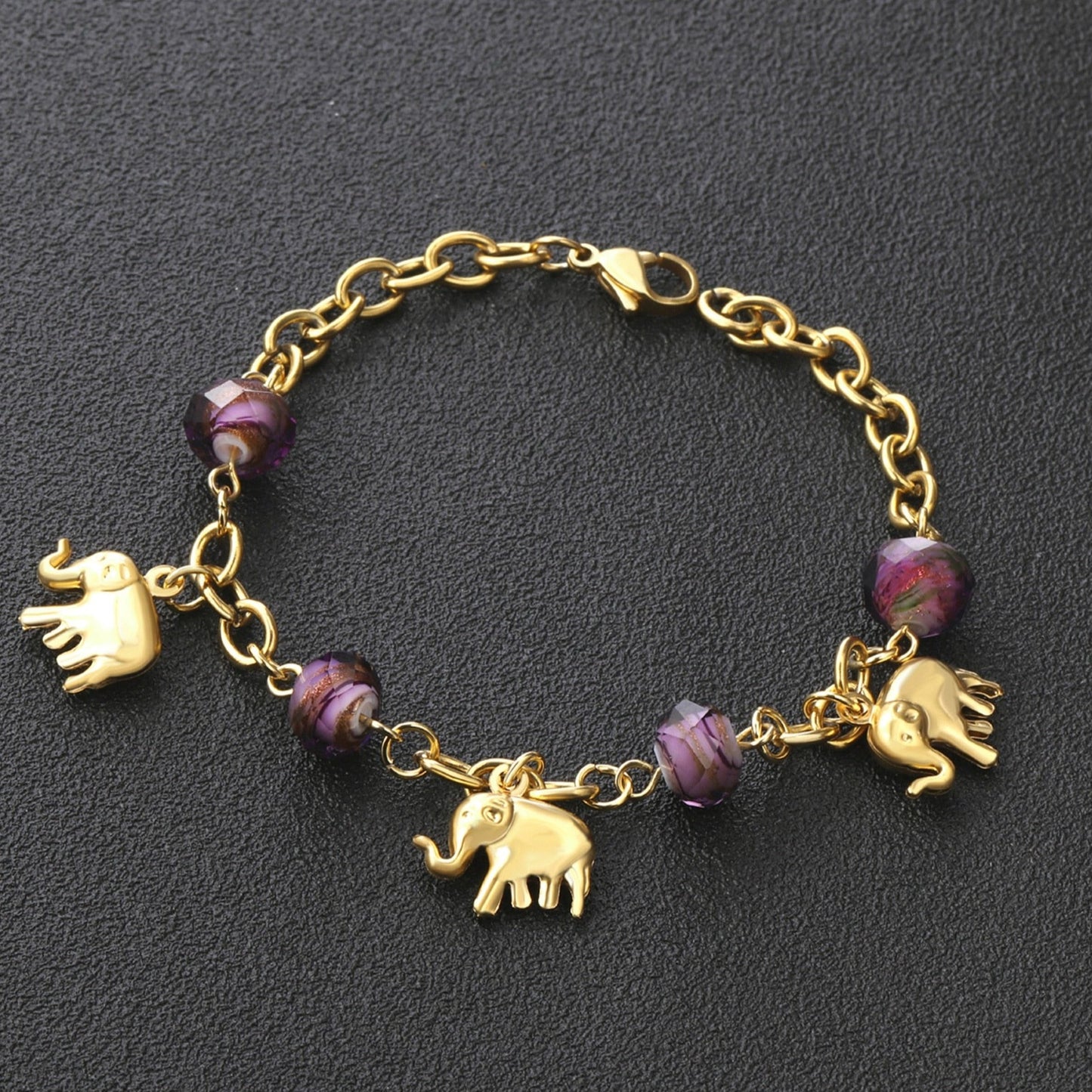 Elephant Charm Beads Chain Bracelets