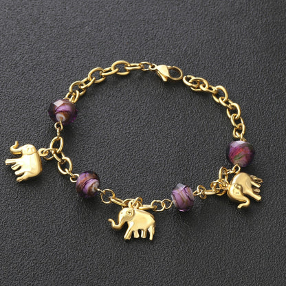 Elephant Charm Beads Chain Bracelets