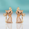 Cat Shape Cubic Stud Earrings