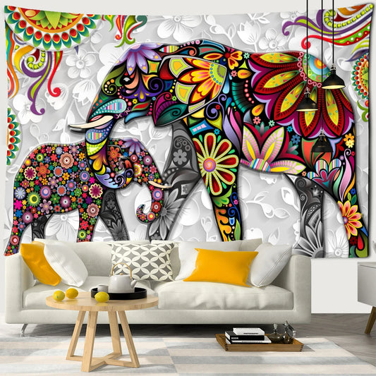 Elephant Printing Tapestry Wall Hanging Bohemian