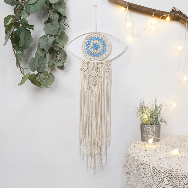 Native Macrame Dream Catcher With Leaf Wall Hanging