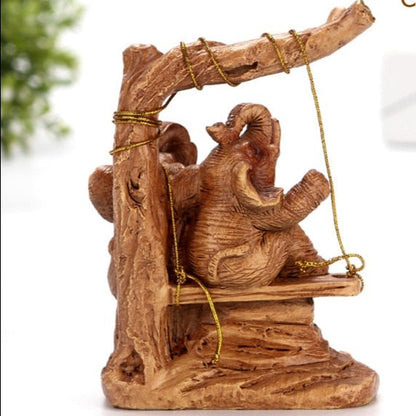 Couple Elephant Miniature Figurine