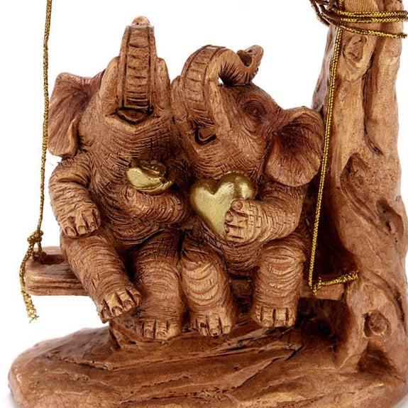 Couple Elephant Miniature Figurine