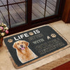 Dog Doormat Decor Print "Life Is Better with A Golden Retriever" Non-Slip 3D Soft Flannel
