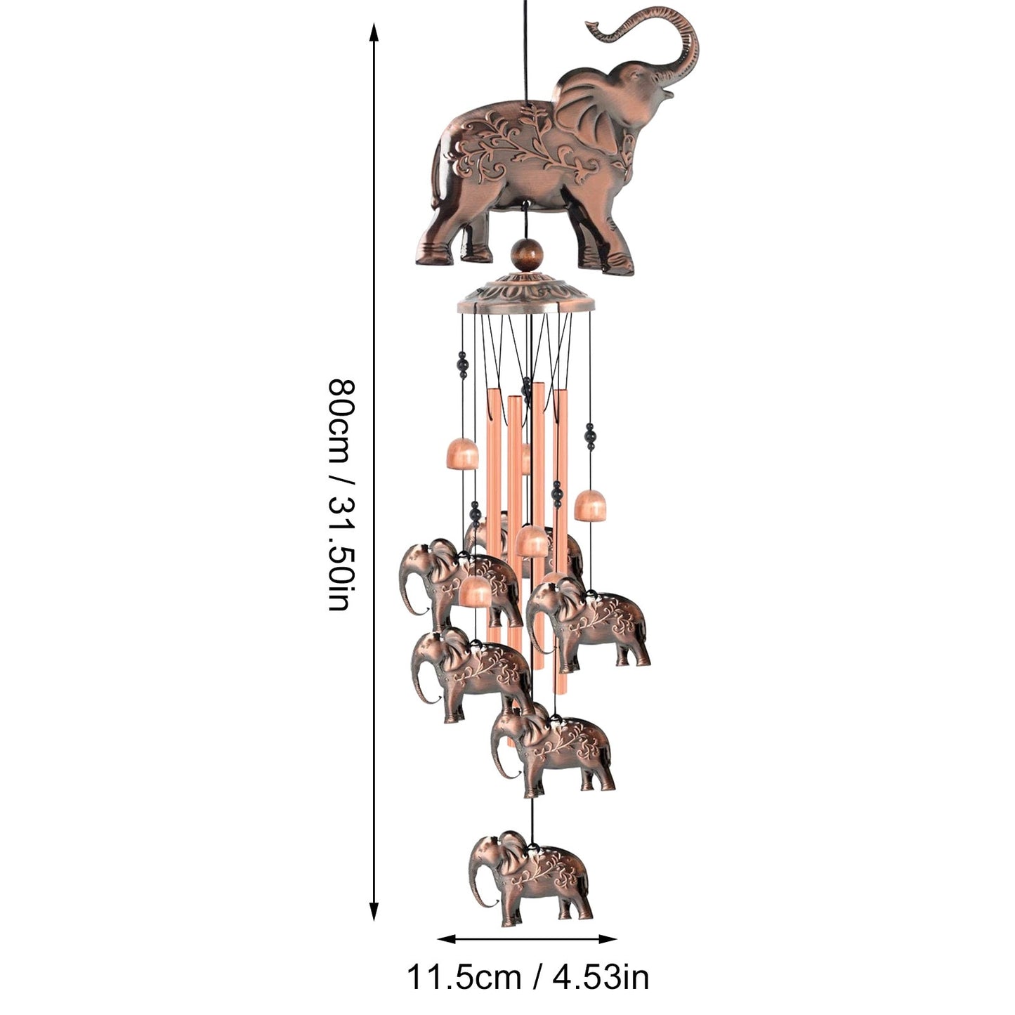 Brass Elephant Wind Chime