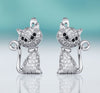 Cat Shape Cubic Stud Earrings