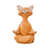 Cat Figurine Meditation Yoga Happy Cat Decor Home