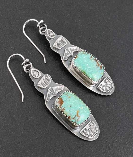 Native Indian Tribal Vintage Silver Earrings