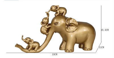 Elephants Resin Statue Decoration