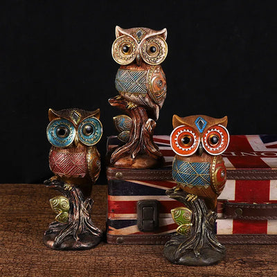 Owl Decor Statue Resin Figurines