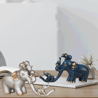 Elephants Resin Statue Decoration