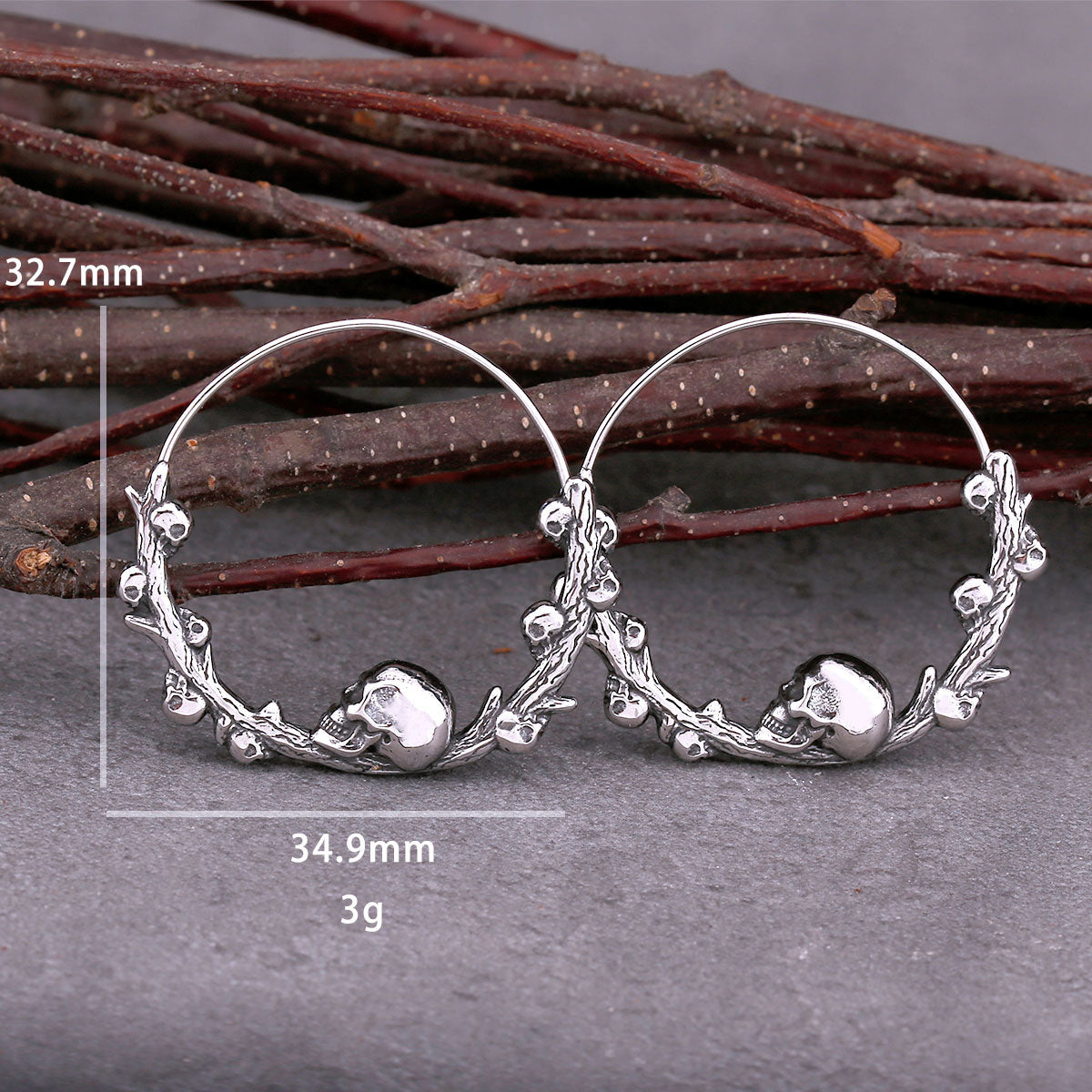 Skull Hoop Earrings