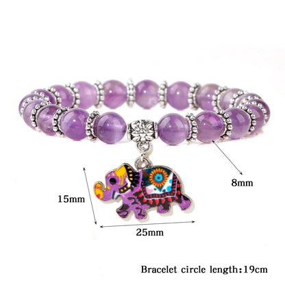 Elephant Pendant Bracelets Stone Turquoise Beaded