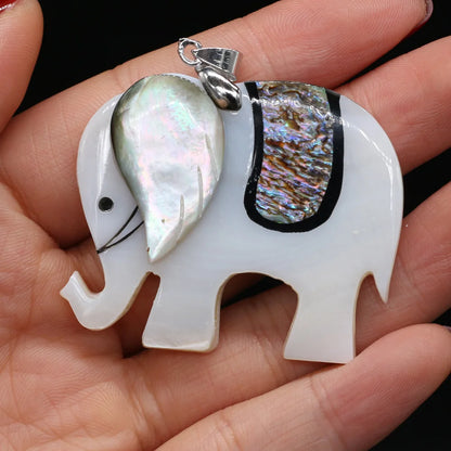 Elephant  Natural Pearl Shell Pendant  DIY Necklace Making 1 Items